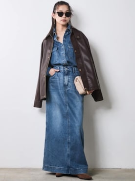 「アイテム（デニムスカート）」を使った、ZOZO_SMILELAND_STAFFさん（レディース・163cm）の秋コーディネート