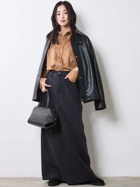 「アイテム（デニムスカート）」を使った、ZOZO_SMILELAND_STAFFさん（レディース・163cm）の秋コーディネート