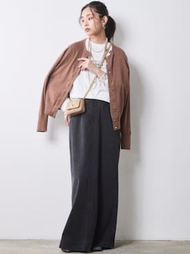 「アイテム（デニムスカート）」を使った、ZOZO_SMILELAND_STAFFさん（レディース・163cm）の冬コーディネート