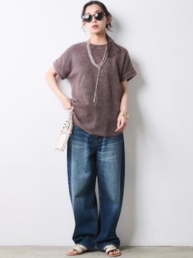 「CHIC STYLE（シックスタイル）のアイテム（パンツ）」を使った、ZOZO_SMILELAND_STAFFさん（レディース・163cm）の春コーディネート