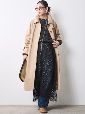 「CHIC STYLE（シックスタイル）のアイテム」を使った、ZOZO_SMILELAND_STAFFさん（レディース・163cm）の冬コーディネート