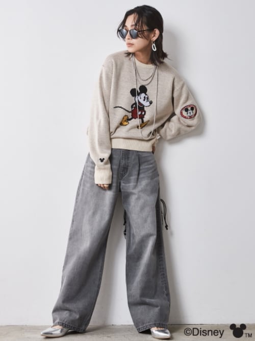 セール】ミッキーマウス/ジャガードニットプルオーバー ＜大きいサイズ