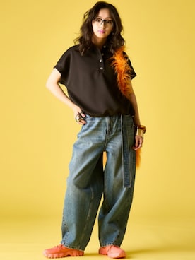 「GEVS.（ジェイヴィス）のアイテム（パンツ）」を使った、ZOZO_SMILELAND_STAFFさん（レディース・163cm）の春コーディネート