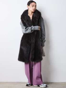 「CHIC STYLE（シックスタイル）のアイテム（スラックス）」を使った、ZOZO_SMILELAND_STAFFさん（レディース・163cm）の秋コーディネート