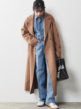 「アイテム（その他アウター、イエロー系）」を使った、ZOZO_SMILELAND_STAFFさん（レディース・163cm）の秋コーディネート