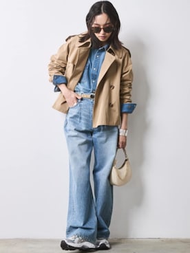 「アイテム（トレンチコート）」を使った、ZOZO_SMILELAND_STAFFさん（レディース・163cm）の秋コーディネート