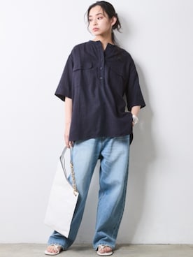 「CHIC STYLE（シックスタイル）のアイテム（パンツ）」を使った、ZOZO_SMILELAND_STAFFさん（レディース・163cm）の春コーディネート