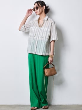 「CHIC STYLE（シックスタイル）のアイテム（パンツ）」を使った、ZOZO_SMILELAND_STAFFさん（レディース・163cm）の春コーディネート
