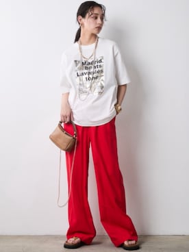 「CHIC STYLE（シックスタイル）のアイテム（パンツ）」を使った、ZOZO_SMILELAND_STAFFさん（レディース・163cm）の春コーディネート