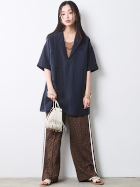 「CHIC STYLE（シックスタイル）のアイテム（パンツ）」を使った、ZOZO_SMILELAND_STAFFさん（レディース・163cm）の春コーディネート