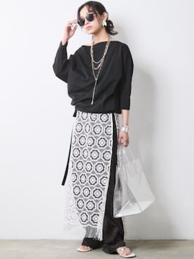 「CHIC STYLE（シックスタイル）のアイテム（パンツ）」を使った、ZOZO_SMILELAND_STAFFさん（レディース・163cm）の春コーディネート