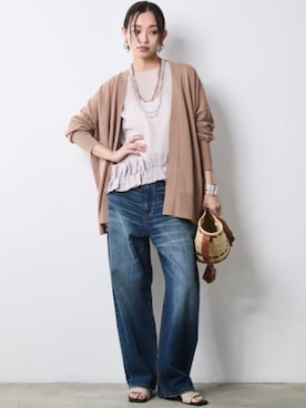 「CHIC STYLE（シックスタイル）のアイテム（パンツ）」を使った、ZOZO_SMILELAND_STAFFさん（レディース・163cm）の春コーディネート