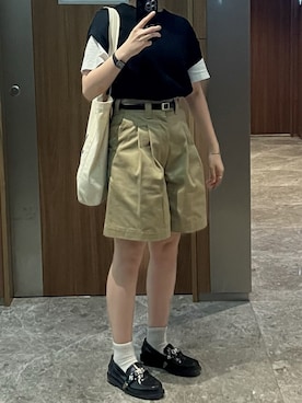 「アイテム（ニット/セーター）」を使った、チャリティーさん（レディース・165cm）の夏コーディネート