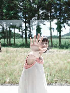 「a fadのアイテム」を使った、Hanny Hsuさん（レディース・160cm）の夏コーディネート