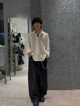 「Lui's（ルイス）のラッセルシャツ（シャツ/ブラウス、ホワイト系）」を使った、koki.w_68さん（メンズ・175cm）の春コーディネート