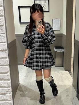 「アイテム（シャツワンピース）」を使った、mihohoo_152さん（レディース・152cm）の秋コーディネート
