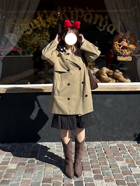 「アイテム（トレンチコート）」を使った、mochuさん（レディース・156cm）の秋コーディネート
