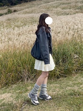 「アイテム（レッグウォーマー）」を使った、mochuさん（レディース・156cm）の秋コーディネート