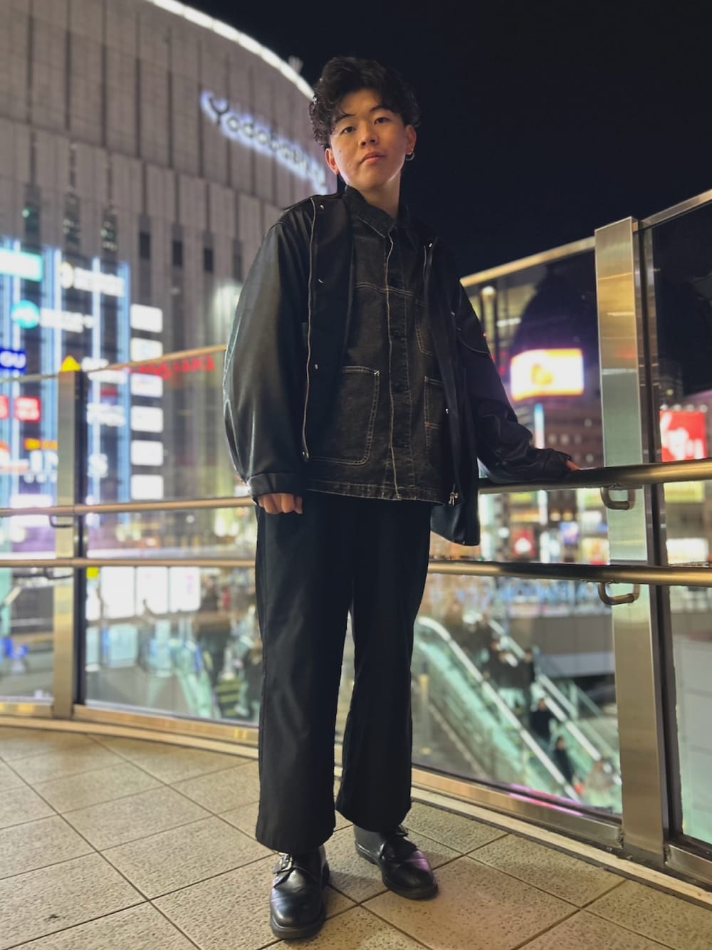 襟コーデュロイ/オーバーダイデニムジャケット/カバーオール