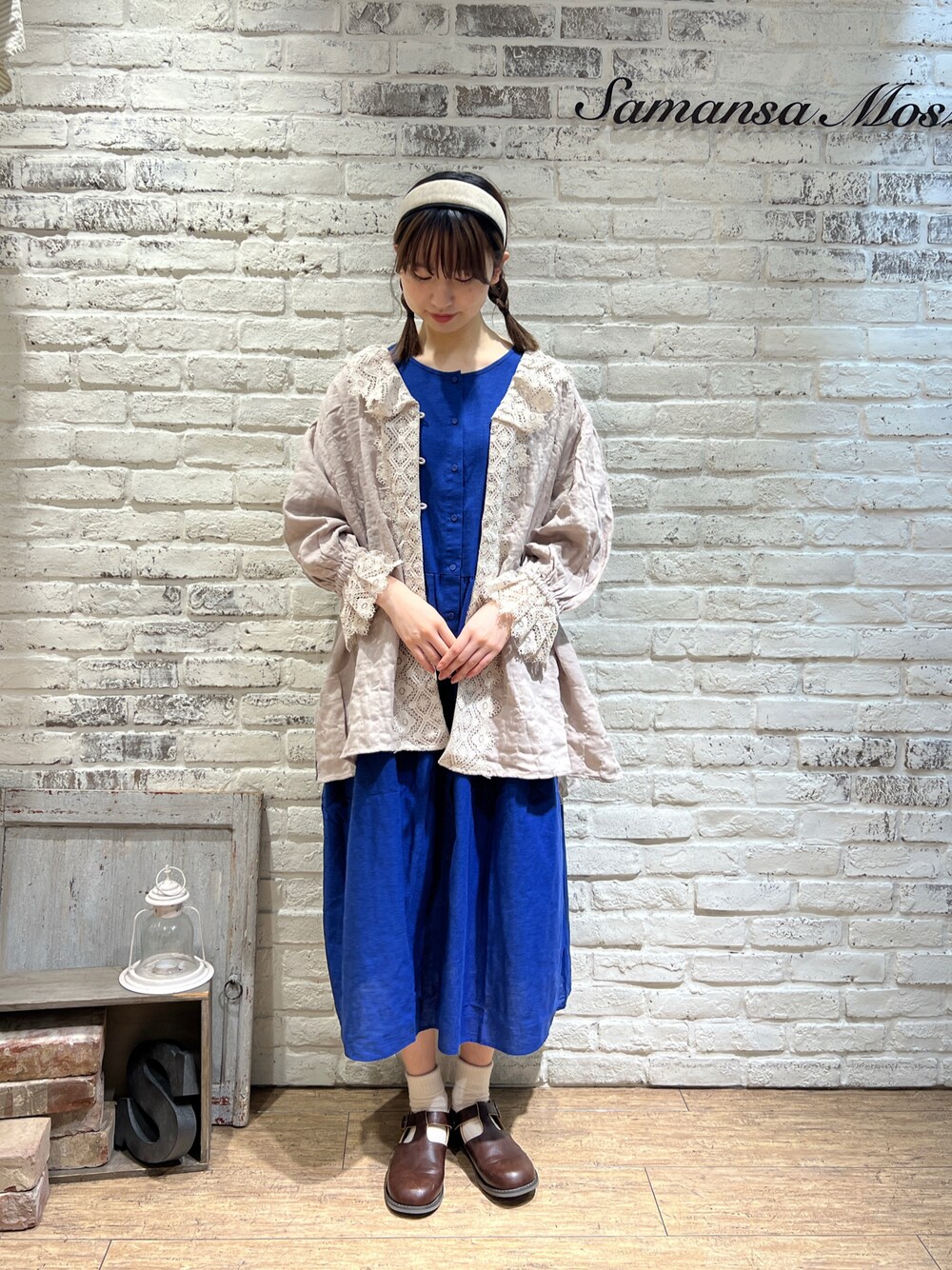 「サマンサ モスモス(Samansa Mos2)、Samansa Mos2、SM2、カジュアルコーデ、ゆったりコーデ、秋服準備はじめました、秋、ラフ」｜「Samansa Mos2のアイテム（ヘアアクセサリー、ベージュ系）」を使った、りんごさん（レディース・167cm）の秋コーディネートの1枚目の写真