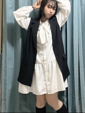 「Honeys（ハニーズ）のアイテム（オールインワン・サロペット）」を使った、china420さん（レディース・151cm）の夏コーディネート