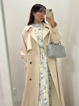「one after another NICE CLAUP（ワンアフターアナザーナイスクラップ）のアイテム（トレンチコート）」を使った、rikoさん（レディース・156cm）の冬コーディネート