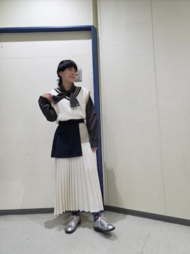 「アイテム（ベスト）」を使った、moco🐑さん（レディース・158cm）の秋コーディネート