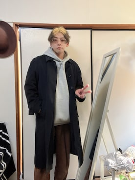 「アイテム（サングラス）」を使った、ルミナさん（メンズ・171cm）の冬コーディネート