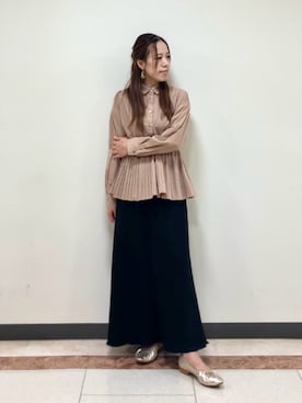 「アイテム（パンプス）」を使った、JUNNA さん（レディース・148cm）の秋コーディネート