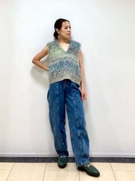 「HIMIKO（ヒミコ）のアイテム（ローファー）」を使った、JUNNA さん（レディース・148cm）の秋コーディネート