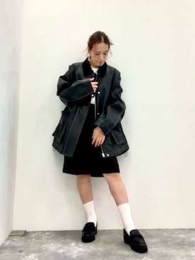 「RAGEBLUE（レイジブルー）のアイテム」を使った、JUNNA さん（レディース・148cm）の秋コーディネート