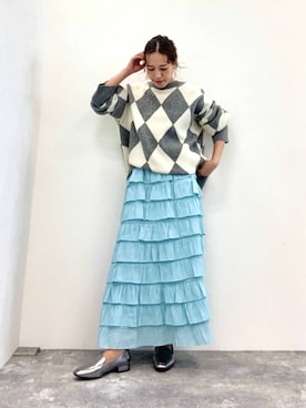 「アイテム（ローファー、シルバー系）」を使った、JUNNA さん（レディース・148cm）の秋コーディネート