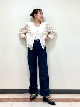 「HIMIKO（ヒミコ）のアイテム（ローファー）」を使った、JUNNA さん（レディース・148cm）の秋コーディネート