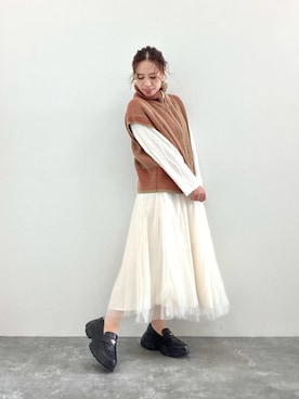 「HIMIKO（ヒミコ）のアイテム」を使った、JUNNA さん（レディース・148cm）の秋コーディネート