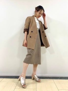 「卑弥呼（ヒミコ）のアイテム」を使った、JUNNA さん（レディース・148cm）の春コーディネート