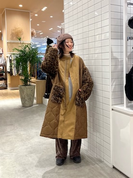 「アイテム（ノーカラーコート）」を使った、Natsukiさん（レディース・156cm）の秋コーディネート