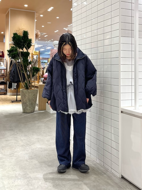 軽量/春まで使える】切り替えキルティングスタンドカラーバルーン