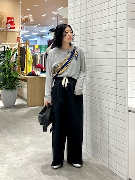 「CIAOPANIC TYPY（チャオパニックティピー）の【新色追加】【lil】アソートデザインスカーフ（バンダナ/スカーフ）」を使った、Natsukiさん（レディース・156cm）の秋コーディネート