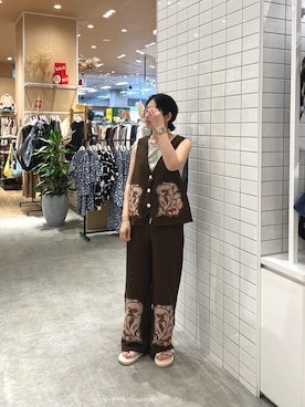 「刺繍」｜Natsukiさん（レディース・156cm）の夏コーディネート