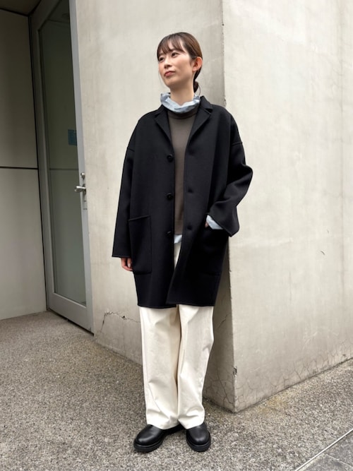 ウールダブルフェイス キモノスリーブコート（チェスターコート