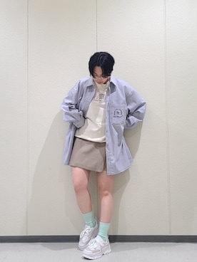 「158cm」｜「アイテム（スウェット）」を使った、NICOLE CLUB staffさん（レディース・158cm）の春コーディネート