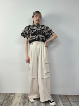 「トレンドファッション」｜「アイテム（パンツ）」を使った、NICOLE CLUB staffさん（レディース・158cm）の夏コーディネート