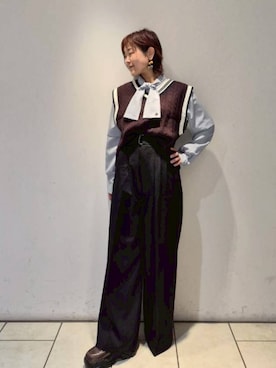 「ブラウスコーデ」｜NICOLE CLUB staffさん（レディース・156cm）の秋コーディネート