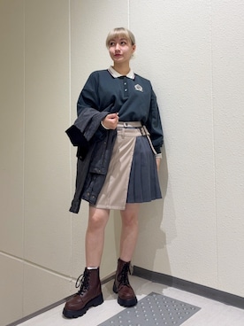 「アイテム（ポロシャツ）」を使った、NICOLE CLUB staffさん（レディース・150cm）の秋コーディネート