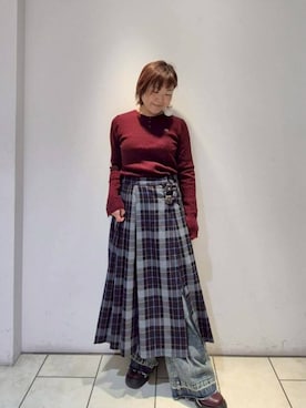 「チェック柄」｜NICOLE CLUB staffさん（レディース・158cm）の冬コーディネート