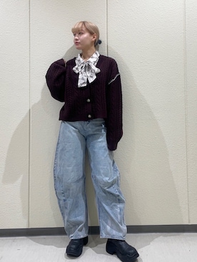「カーブデニム」｜NICOLE CLUB staffさん（レディース・150cm）の冬コーディネート