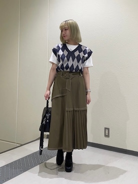 「179/WG（イチナナキュウダブルジー）のアイテム」を使った、NICOLE CLUB staffさん（レディース・150cm）の夏コーディネート