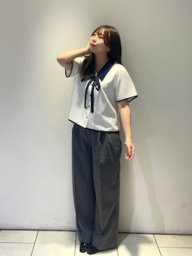 「Dickies（ディッキーズ）のアイテム」を使った、NICOLE CLUB staffさん（レディース・157cm）の夏コーディネート