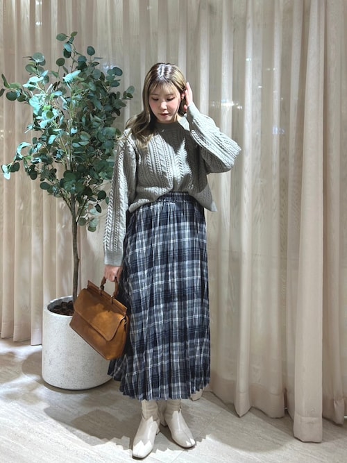 セール】チェックプリーツロングスカート（スカート）｜NICOLE