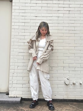 「179/WG（イチナナキュウダブルジー）のアイテム」を使った、NICOLE CLUB staffさん（レディース・158cm）の春コーディネート